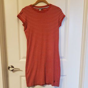 Tommy Hilfiger Red and White Striped Knit Dress Small Petite